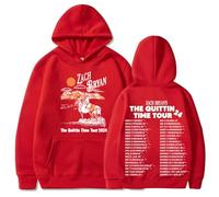 OUHZNUX Uomo Donna Pullover Zach Bryan Merch Felpe con Cappuccio Unisex Felpa in Pile Oversize Stampata con Tasca A Canguro XS-3XL-Red||l