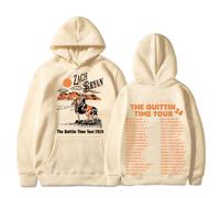 OUHZNUX Uomo Donna Pullover Zach Bryan Merch Felpe con Cappuccio Unisex Felpa in Pile Oversize Stampata con Tasca A Canguro XS-3XL-Khaki||x_l