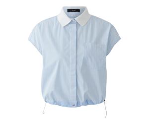 Oui - Camicia Cropped - -Blouses & Shirts -Donna -Blu -S