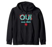 Oui Mon Cheri Cool French Expression Quotes Graphic Designs Felpa con Cappuccio