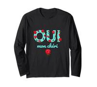 Oui Mon Cheri Cool French Expression Quotes Graphic Designs Maglia a Manica
