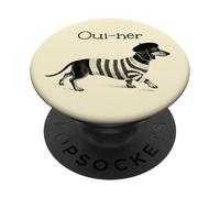 Oui-ner, Cane Weiner Francese, Bassotto, Teckel PopSockets PopGrip Adesivo