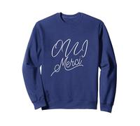 Oui Oui Grazie Felpa, Unisex per Adulti, Navy, S