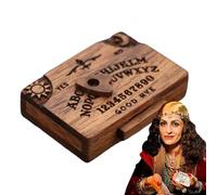 Ouija Board, Tavola spirituale in miniatura con cassetto in legno parlante con planchette Spirito Santo Tavola Alfabeto Decorazioni di Halloween in legno Ouija Board Modello per familiari amici