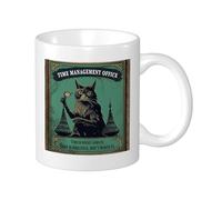 Ouija Board - Tazza stampata con strega, motivo gatto vintage, con parole ispiratrici per poster verde giallo ceramico, peso leggero, collezione lounge laboratorio esterno, ufficio, fondo piatto con
