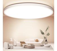 OUILA Ø50CM Plafoniera LED Soffitto 48W, 4000K Lampada da Soffitto LED 4800LM Rond Plafoniere IP44 Moderno Plafoniere da Ufficio per Cameretta, Cucina, Balcone, Soggiorno, Corridoio, Bagno