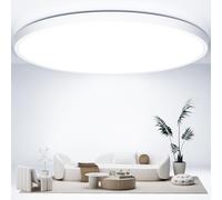 OUILA Ø50CM Plafoniera LED Soffitto 6500K, 48W 4800LM Lampadario Camera da Letto Moderna Bagno IP44 Rotonda Lampada da Soffitto per Cucina, Balcone, Soggiorno, Ufficio, Cameretta, Camera da Letto