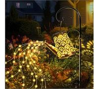 OUILA Annaffiatoio a energia solare per esterni con gancio per pastore, lampade solari IP65, impermeabile, catena luminosa a LED per esterni, decorazione da giardino, cortile, aiuola