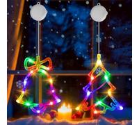 OUILA Decorazioni Natalizie Luci LED Natale RGB, 3 Modalità con Timer e Ventosa Tenda Luminosa Luci Natale Finestre Luce Decorativa Finestre Natalizie Finestra Luci Addobbi Natalizi per Albero(RGB)