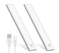 OUILA Luce Armadio LED, Armadio Led con Sensore di Movimento, 20.5CM Magnetica Ricaricabile Luce Led Sottopensile Dimmerabile Lampada per Cucina Scale Soggiorno Bagno Camere da Letto