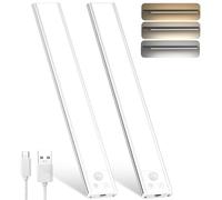 OUILA Luce Armadio LED con Sensore, 3 Temperature di Colore Dimmerabile, USB-C Ricaricabile, Senza Fili, Luce Notturna Lampada per Cucina Guardaroba Armadi