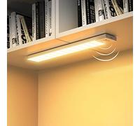 Luce Armadio LED con Sensore di Movimento Luci Notturna Luce calda 3000K 4 Modalità Lampada Guardaroba Luce da Esposizione 1000mAh USB Ricaricabile Cucina, Scale, Corridoio, Garage - 23cm*2 Pezzi