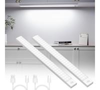 OUILA Luce Led Sottopensile Cucina 43cm, 2PCS 2500mAh, 4 Modalità con Sensore Movimento,5000K, Luce Armadio Led con Sensore per Armadio Scale Corridoio Garage Letto