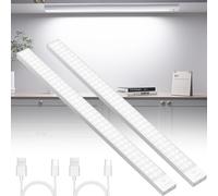 OUILA Luce Led Sottopensile Cucina 60cm, 2PCS 5000mAh 4 Modalità con Sensore Movimento,5000K Luce Armadio Led con Sensore per Armadio Scale Corridoio Garage Letto