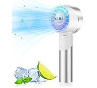 OUILA Mini Ventilatore Portatile, 2600mAh Ricaricabile a Batteria USB Ventilatore tascabile con 4 Livelli di Velocità per Ufficio, All'aperto, Metallo Bianco