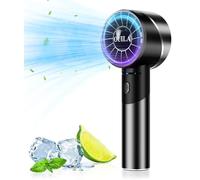 OUILA Mini Ventilatore Portatile, 2600mAh Ricaricabile a Batteria USB Ventilatore tascabile con 4 Livelli di Velocità per Ufficio, All'aperto, Metallo Nero