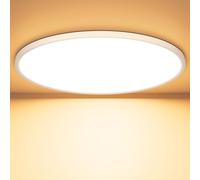 OUILA Plafoniera a LED, piatta, rotonda, 36 W, 3000 K, 3600 lm, montaggio a soffitto, 40 cm