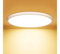 OUILA Plafoniera LED Soffitto 18W, Ø22CM Lampada da Soffitto LED 3000K 1600LM Impermeabile Alta Luminosità Plafoniere Bagno Plafoniere da Ufficio Luce Soffitto per Camera da Letto, Cucina, Balcon