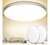 OUILA Plafoniera LED Soffitto 24W [2 Pezzi], Lampada da Soffitto 4000K 2000LM Plafoniera Bagno IP44 Impermeabile Rotonda Ø28CM Lampadario LED Moderna Luce Soffitto per Cameretta, Cucina, Soggiorno