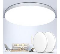 OUILA Plafoniera LED Soffitto 24W [2 Pezzi], Lampada da Soffitto 6500K 2000LM Plafoniera Bagno IP44 Impermeabile Rotonda Ø28CM Lampadario LED Moderna Luce Soffitto per Cameretta, Cucina, Soggiorno