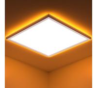 OUILA Plafoniera LED Soffitto, 24W 2400LM Lampada da Soffitto LED Moderno, 1800K Luce Notturna, 3000K-6500K Dimmerabile Plafoniere, IP44 Plafoniera per Bagno Soggiorno Camera Cucina Ufficio Balcone