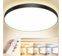 OUILA Plafoniera LED Soffitto Dimmerabile, 24W Lampada da Soffitto con Telecomando 3000K-6500K Plafoniera Bagno IP44 Impermeabile Ø28CM 2000LM Lampadario LED Moderna per Cameretta, Cucina, Soggiorno