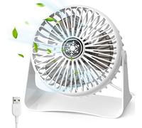 OUILA Ventilatore USB, Mini USB Ventilatore Silenzioso, Regolabile 3 Velocità Ventilatore da Tavolo con Copriventola Rimovibile, Rotazione 360°, Mini Fan Scrivania Ventola per Casa, Ufficio, Scrivanie