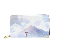 OUInbvv African Savanna Giraffe portafoglio portatile con cerniera in metallo Passbook e assegni, scomparti dal design morbido e leggero