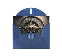 OUInbvv Biglietti di auguri di carta perlescente con bussola con rune norrene dal design magico, buste a forma di cuore personalizzate blu, vacanze, compleanni, anniversari