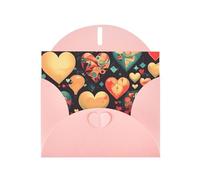 OUInbvv Biglietti di auguri di carta perlescente con cuori colorati con buste a forma di cuore personalizzate per vacanze, compleanni, anniversari