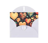 OUInbvv Biglietti di auguri di carta perlescente con cuori colorati e buste bianche personalizzate a forma di cuore, per vacanze, compleanni, anniversari