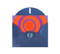 OUInbvv Biglietti di auguri in carta perlescente al centro arancione con buste a forma di cuore blu personalizzate per vacanze, compleanni, anniversari