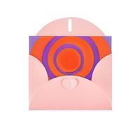 OUInbvv Biglietti di auguri in carta perlescente al centro arancione con buste a forma di cuore rosa personalizzate per vacanze, compleanni, anniversari