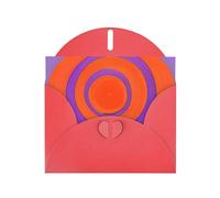 OUInbvv Biglietti di auguri in carta perlescente al centro arancione con buste rosse personalizzate a forma di cuore per vacanze, compleanni, anniversari