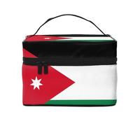 OUInbvv Borsa cosmetica da viaggio con bandiera della Giordania con organizer multi-tasca, custodia in twill di poliestere di grande capacità per palestra, campeggio e viaggi di lavoro