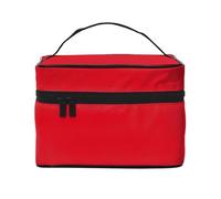 OUInbvv Borsa cosmetica da viaggio in tinta unita rossa con organizer multi-tasca, custodia in twill di poliestere di grande capacità per palestra, campeggio e viaggi di lavoro