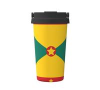 OUInbvv Flag of Grenada - Tazza da caffè isolata portatile con manico nascosto, base antiscivolo, design a prova di perdite, adatta per auto, ufficio e casa