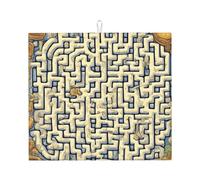 OUInbvv Labirinto mappa del tesoro tappetino assorbente da cucina antiscivolo design su entrambi i lati per la protezione degli elettrodomestici decorazione