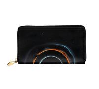 OUInbvv Mysterious Cosmic Black Holes Portafoglio palmare con cerniera in metallo Passbook e porta assegni, scomparti dal design morbido e leggero