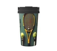 OUInbvv Palline da tennis e racchette da caffè isolate con manico nascosto, base antiscivolo, design a prova di perdite, adatta per auto, ufficio e uso domestico