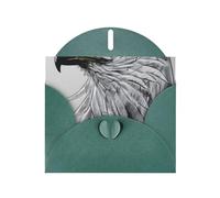 OUInbvv Schizzo di un'aquila perlescente biglietti di auguri con buste a forma di cuore verde scuro personalizzate per vacanze, compleanni, anniversari
