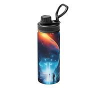 OUInbvv Science Fiction Future Borraccia sportiva portatile con coperchio a prova di perdite, adatta per attività all'aperto, pendolarismo e campeggio