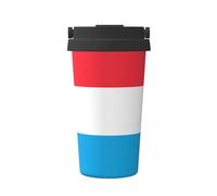 OUInbvv Tazza da caffè con bandiera del Lussemburgo con manico nascosto, base antiscivolo, design a prova di perdite, adatta per auto, ufficio e casa