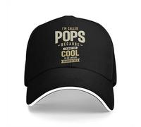 OUINCIIC Cappello Multicolore per la Festa del papà, Berretto da Uomo con Visiera, Mi chiamo Pops perché Sono Troppo Cool, Cappelli di Protezione con Visiera Personalizzati