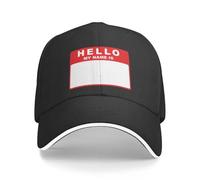 OUINCIIC Ciao, Mi chiamo (Rosso) Berretto da Baseball, Cappello Divertente, Cappello Anime, Cappuccio, Berretto da Marinaio per Uomo, Cappelli da Donna, Uomo