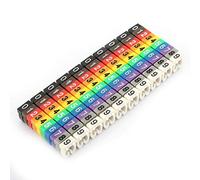 Ouitble 100 tubi marcatori per cavi, 4 mm², 0-9, in plastica, numerici, etichette numeriche, colorate, per cavi di diversi colori