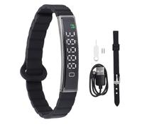 Ouitble Bracciale intelligente Fitness Tracker Tracker di attività salutari Contapassi con scatto di foto a distanza Design impermeabilizzante Attacco magnetico per allenamenti e (Nera)