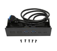 Ouitble Convertitore per unità ottica in metallo da 5,25 pollici su pannello frontale USB 3.0 a 2 porte per case di computer PC ABS USB 3.0 a 19 pin Trasferimento dati ad alta velo