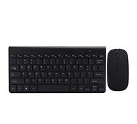 Ouitble - ensemble clavier et souris sans fil, Design ergonomique Ultra fin, muet, Mini USB 2.4G, accessoires informatiques pour la maison et le bureau, or argent noir KB639 (Nero)