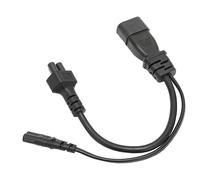 Ouitble IEC320C14toC5C7 Cavo adattatore di alimentazione IEC320 C14 maschio a C5 C7 Femmina Cavo di alimentazione 1 in 2 Out 10A 250V Cavo adattatore di prolunga impermeabile per monitor LCD